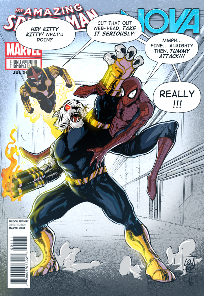 Amazing Spider-Man and Nova VS Titus 04 (Marvel Cover)