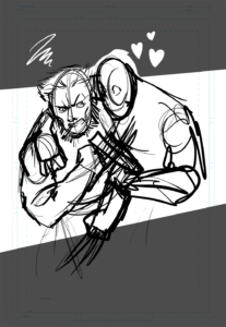 Deadpool VS Wolverine - Happy Valentines Day - 1 Sketch